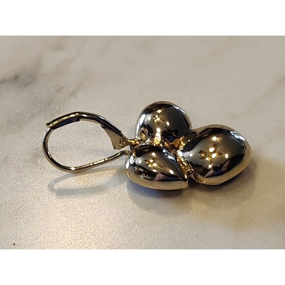 Nine West Gold-Tone Drop Earrings With Red Gemstone Cluster Design For Women - Picture 5 of 5